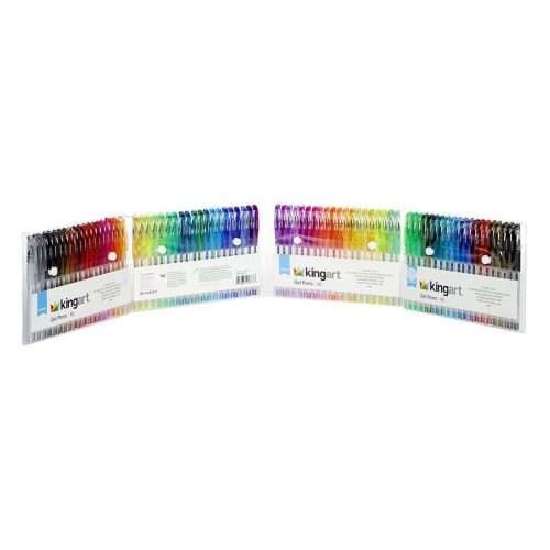 kingart studio kingart soft grip glitter gel pens xl 2 5mm ink cartridge set of 80 unique colors 29497119244449