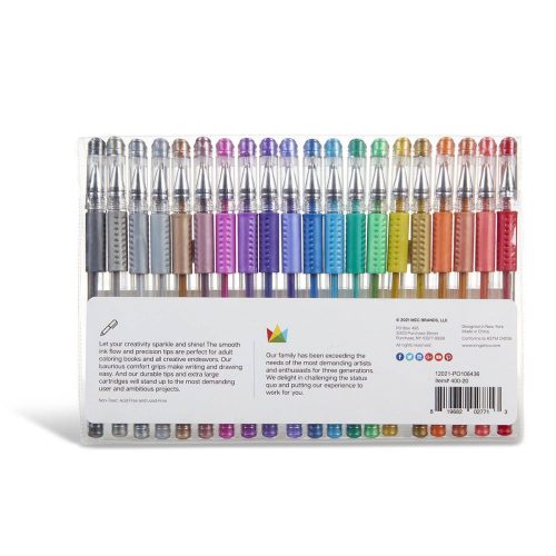 kingart studio kingart soft grip metallic gel pens xl 2 5mm ink cartridge set of 20 unique colors 29540172529825