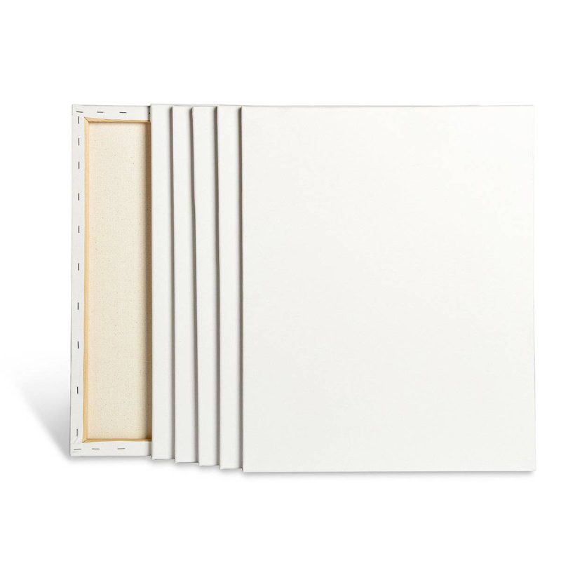 kingart studio kingart stretched white canvas 16 x 20 100 cotton gesso primed 6 pack 29560697061537