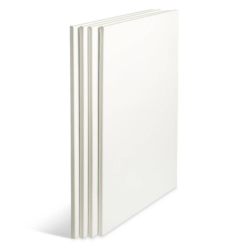 kingart studio kingart stretched white canvas 18 x 24 100 cotton gesso primed 4 pack 29560685494433