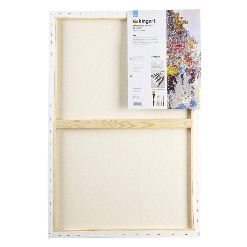 kingart studio kingart stretched white canvas 24 x 36 100 cotton gesso primed 2 pack 29573963317409