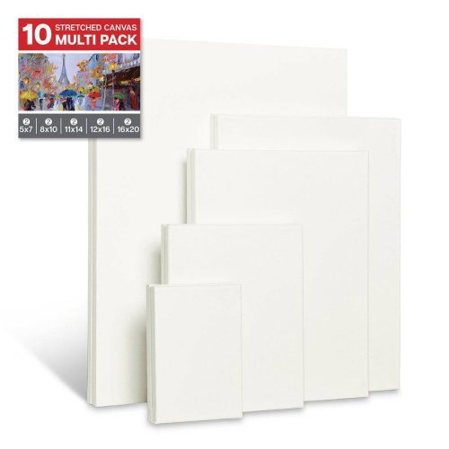 kingart studio kingart stretched white canvas multipack 10 pack 2 ea 5x7 8x10 11x14 12x16 16x20 29561056460961