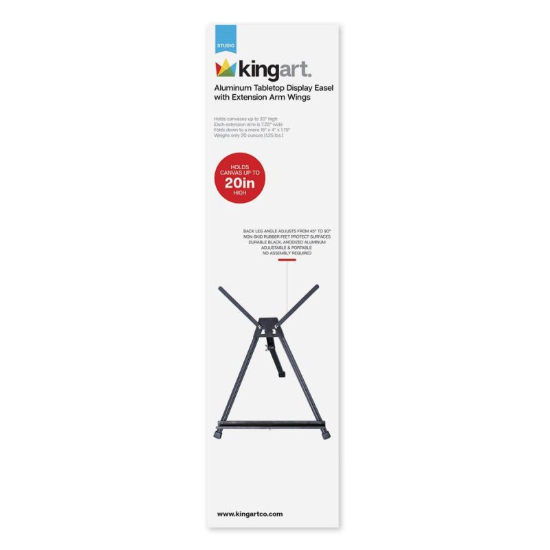 kingart studio kingart studio black aluminum tabletop display easel adjustable with extension arm wings 29499696644257