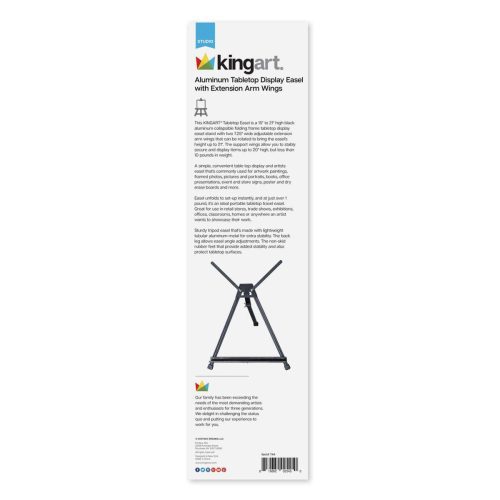 kingart studio kingart studio black aluminum tabletop display easel adjustable with extension arm wings 29499697004705