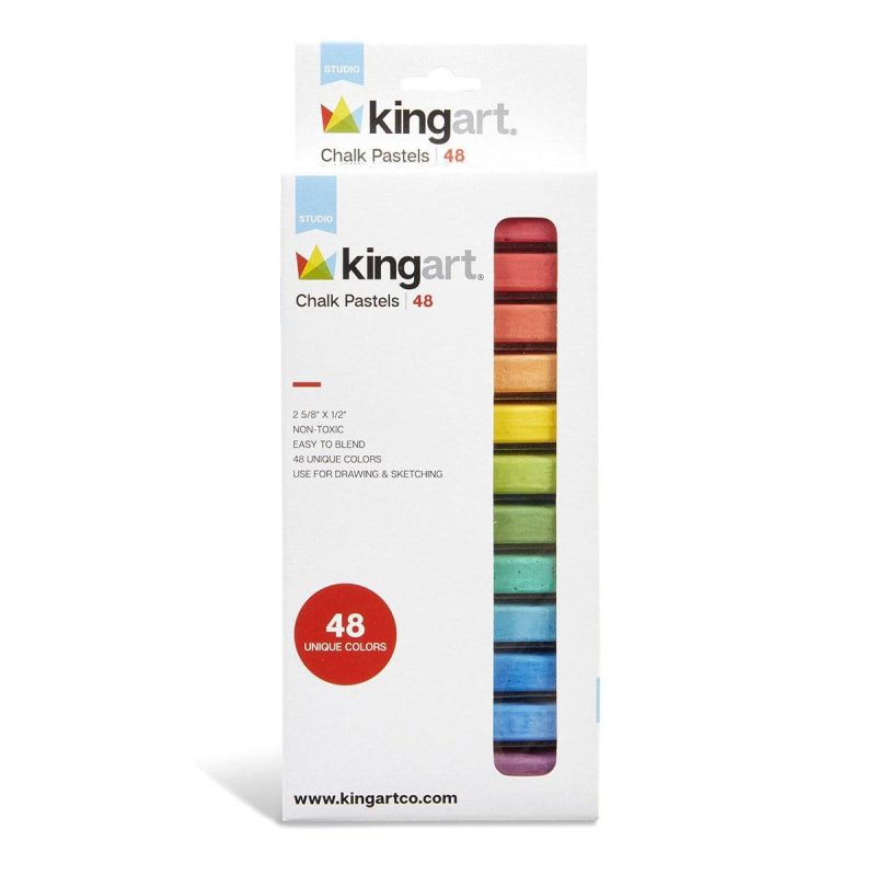 kingart studio kingart studio colored square chalk pastels set of 48 unique colors 29561191891105