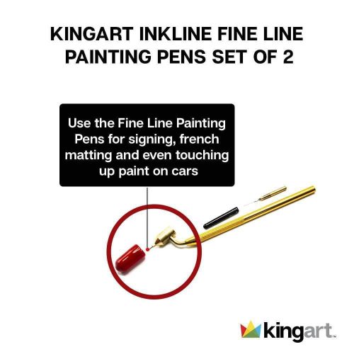 kingart studio kingart studio fine line painting pen 2 pack set stem flow 5mm 25mm applicable with inks acrylics water based media 29490077860001