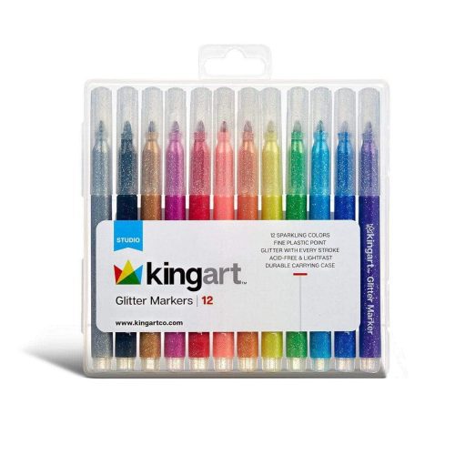 kingart studio kingart studio glitter markers set of 12 29440652542113