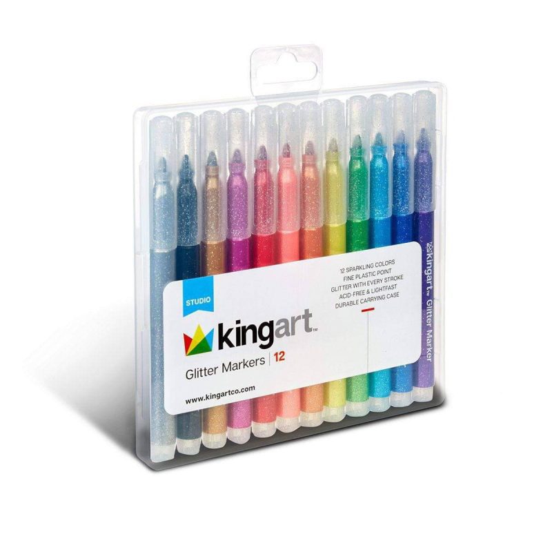 kingart studio kingart studio glitter markers set of 12 29440664240289