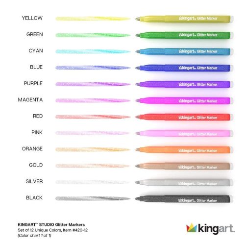 kingart studio kingart studio glitter markers set of 12 29440666861729