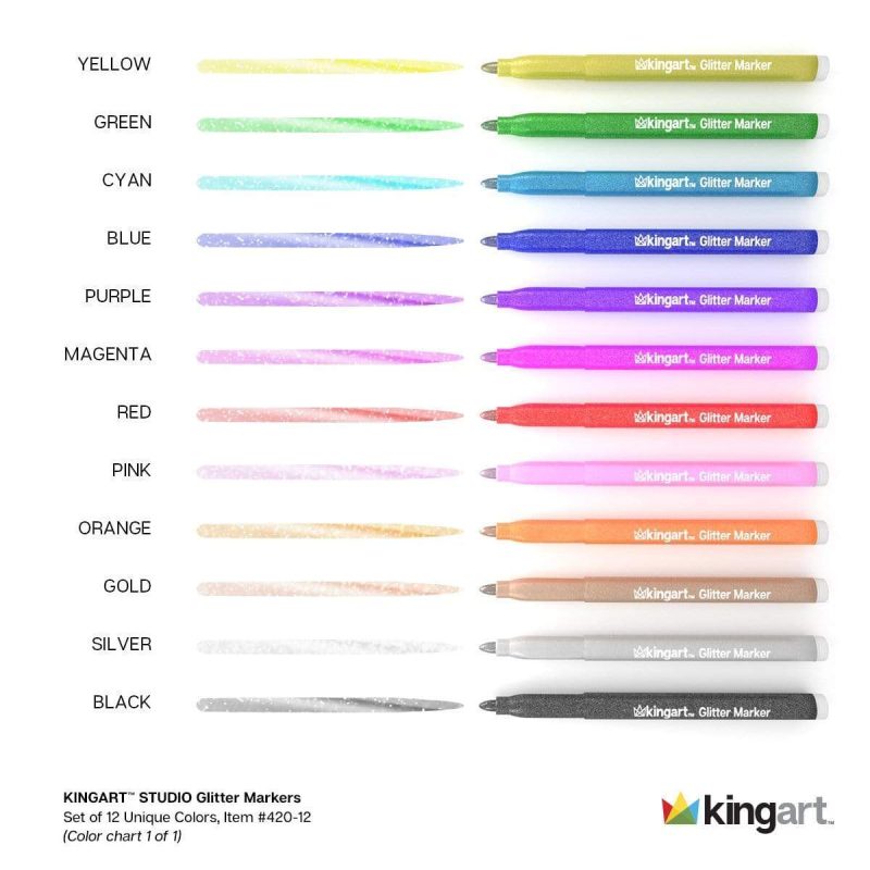 kingart studio kingart studio glitter markers set of 12 29440666861729