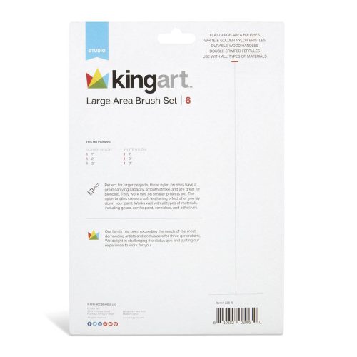 kingart studio kingart studio large area brushes set of 6 29560352506017