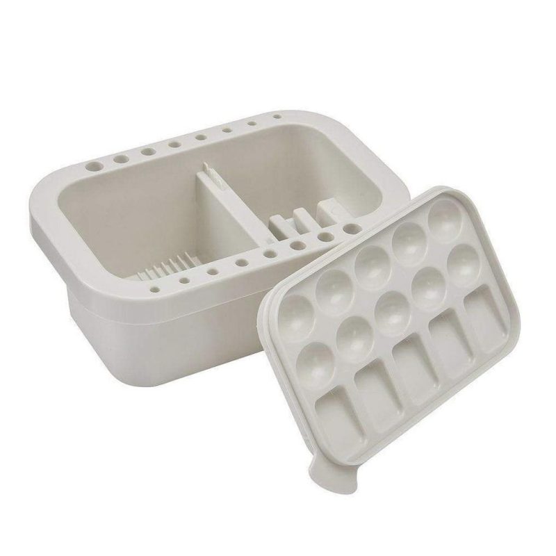 kingart studio kingart studio multi purpose brush tub with built in sealable 15 well palette 29495898046625