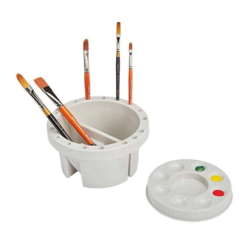 kingart studio kingart studio multipurpose round brush tub with built in 9 well palette 29490132975777