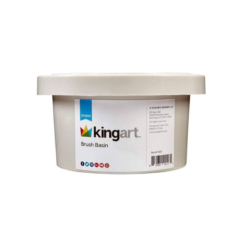 kingart studio kingart studio multipurpose round brush tub with built in 9 well palette 29490133991585