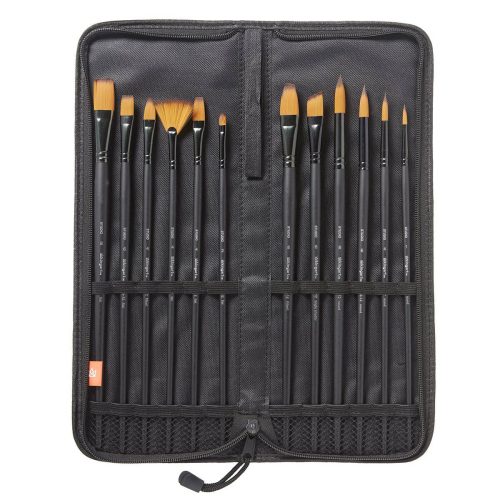 kingart studio kingart studio oil acrylic long handle brush set synthetic blend 12 pc case 29536456048801