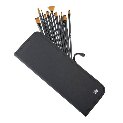 kingart studio kingart studio oil acrylic long handle brush set synthetic blend 12 pc case 29560349950113