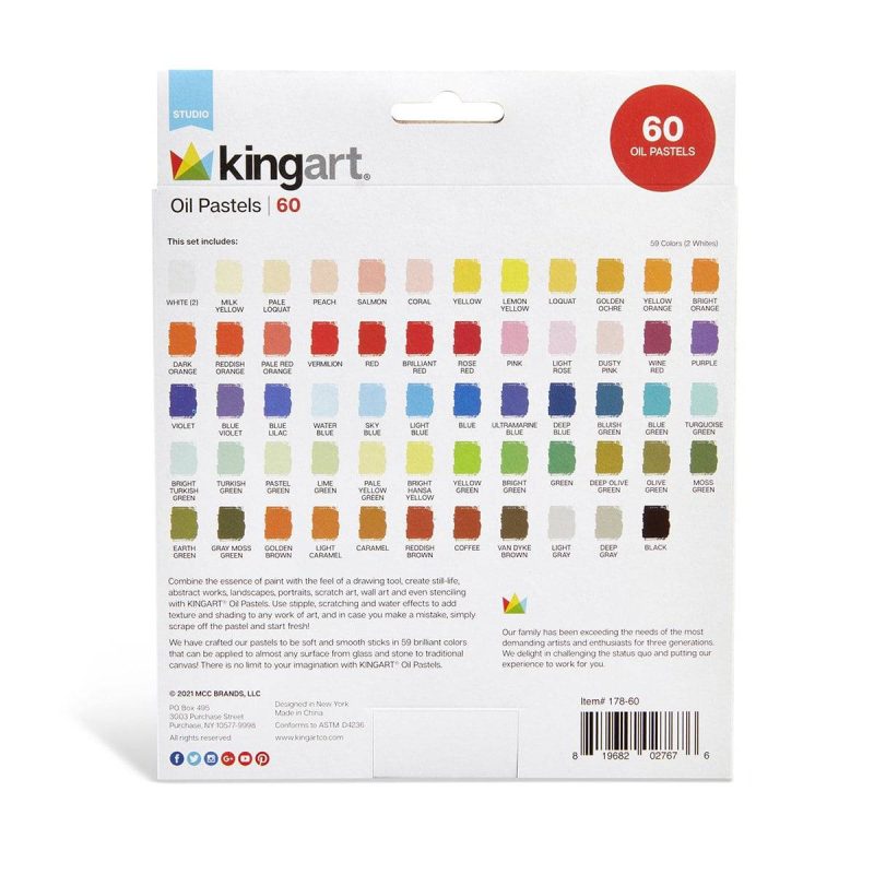 kingart studio kingart studio oil pastels set of 60 vivid colors 29561193595041