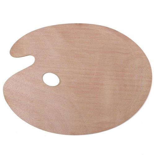 kingart studio kingart studio over sized oval shaped wooden palette oil acrylic paint tray 11 75 x 15 75 29490128552097