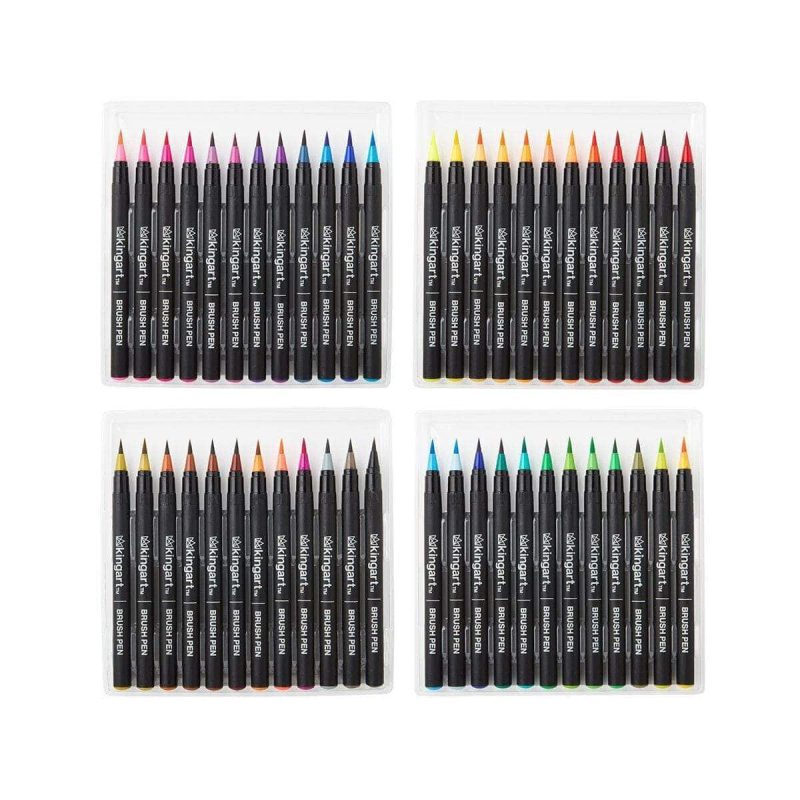 kingart studio kingart studio real brush watercolor pens set of 48 unique colors 29490054594721