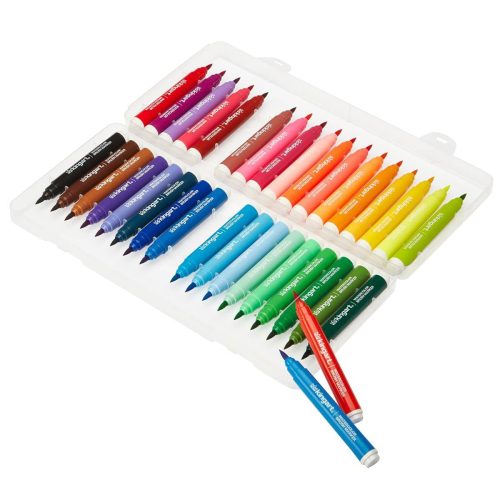 kingart studio kingart studio soft tip brush marker set with case set of 36 unique colors 29560750276769