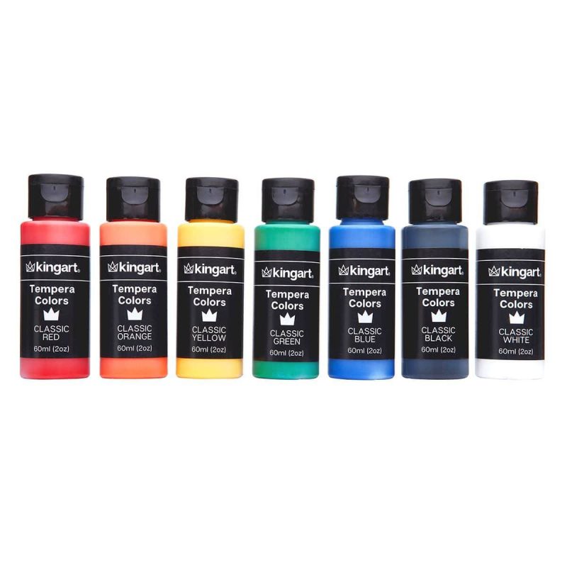 kingart studio kingart studio tempera paint washable 60ml 2oz bottle set of 18 unique colors 29561417334945