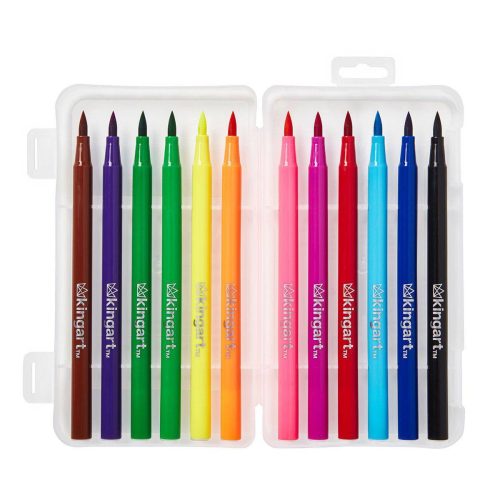 kingart studio kingart studio watercolor brush markers travel storage case set of 12 unique colors 29440864813217