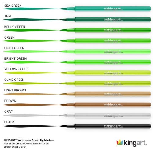 kingart studio kingart studio watercolor brush markers travel storage case set of 36 unique colors 29441271726241