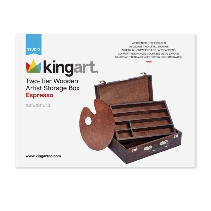 kingart studio kingart studio wooden artist storage box 2 tier espresso finish 29489709613217