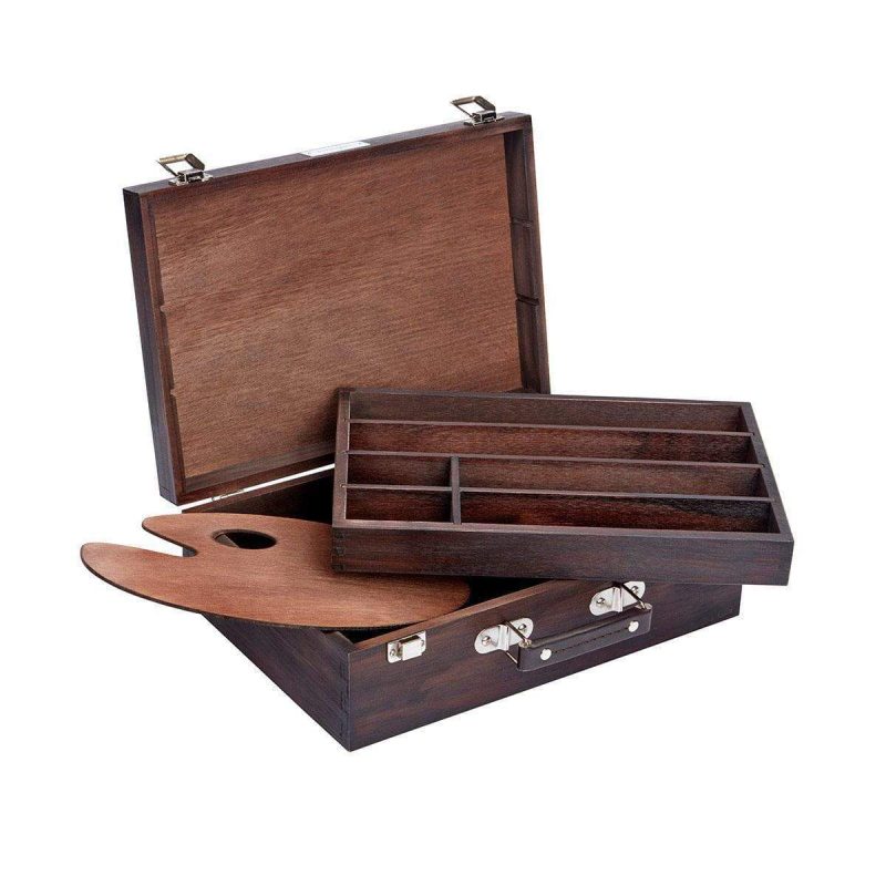 kingart studio kingart studio wooden artist storage box 2 tier espresso finish 29489715478689