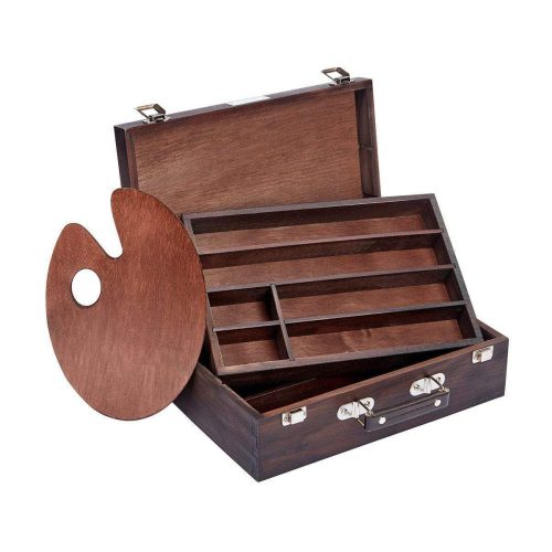 kingart studio kingart studio wooden artist storage box 2 tier espresso finish 29489720197281