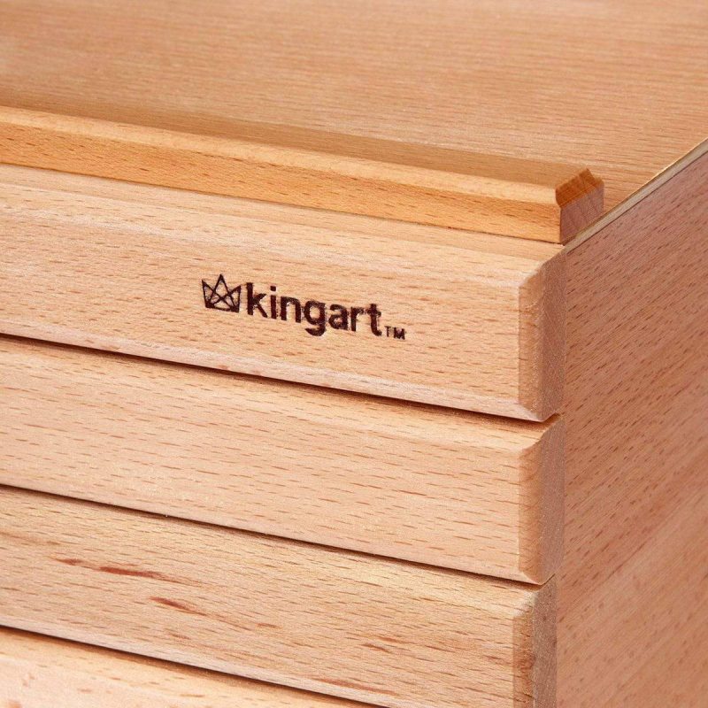 kingart studio kingart studio wooden artist storage box 6 drawer designed storage for art materials natural finish 29495860035745