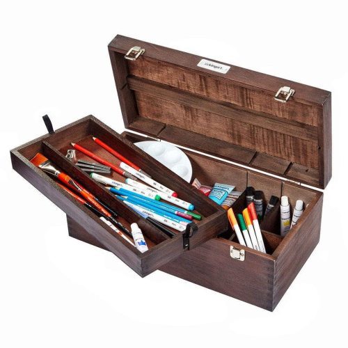 kingart studio kingart studio wooden artist supply chest espresso finish 29489729994913