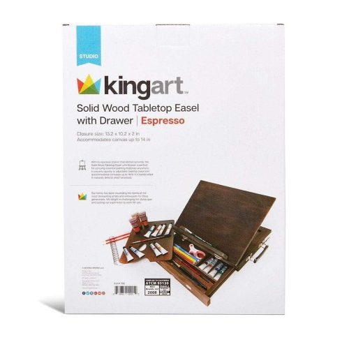 kingart studio kingart studio wooden tabletop easel adjustable with storage drawer wood palette espresso finish 29489707909281