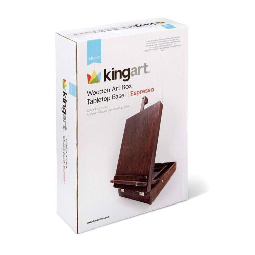 kingart studio kingart studio wooden tabletop easel art box adjustable portable espresso finish 29489683431585