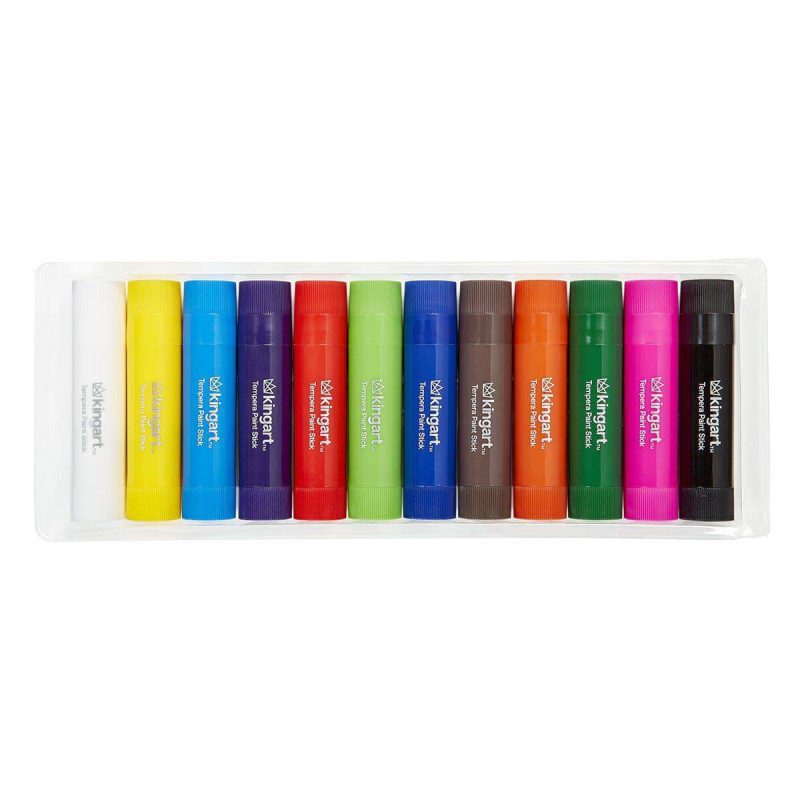 kingart studio kingart tempera paint sticks washable rich creamy set of 12 unique colors 29458781241505