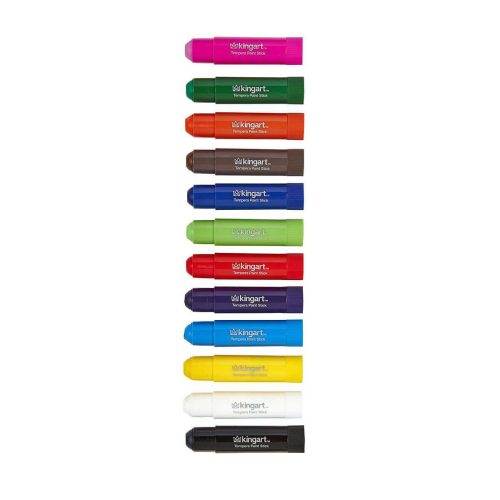 kingart studio kingart tempera paint sticks washable rich creamy set of 12 unique colors 29458781470881