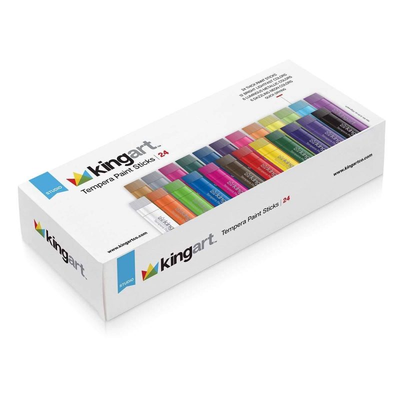 kingart studio kingart tempera paint sticks washable rich creamy set of 24 unique colors 29459126354081