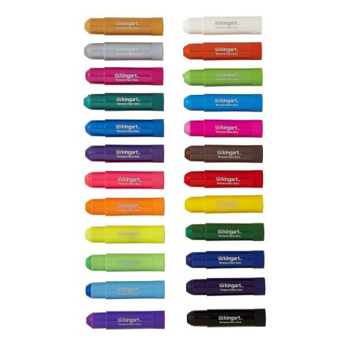 kingart studio kingart tempera paint sticks washable rich creamy set of 24 unique colors 29460097597601