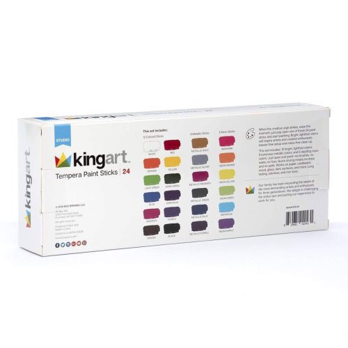 kingart studio kingart tempera paint sticks washable rich creamy set of 24 unique colors 29460099694753