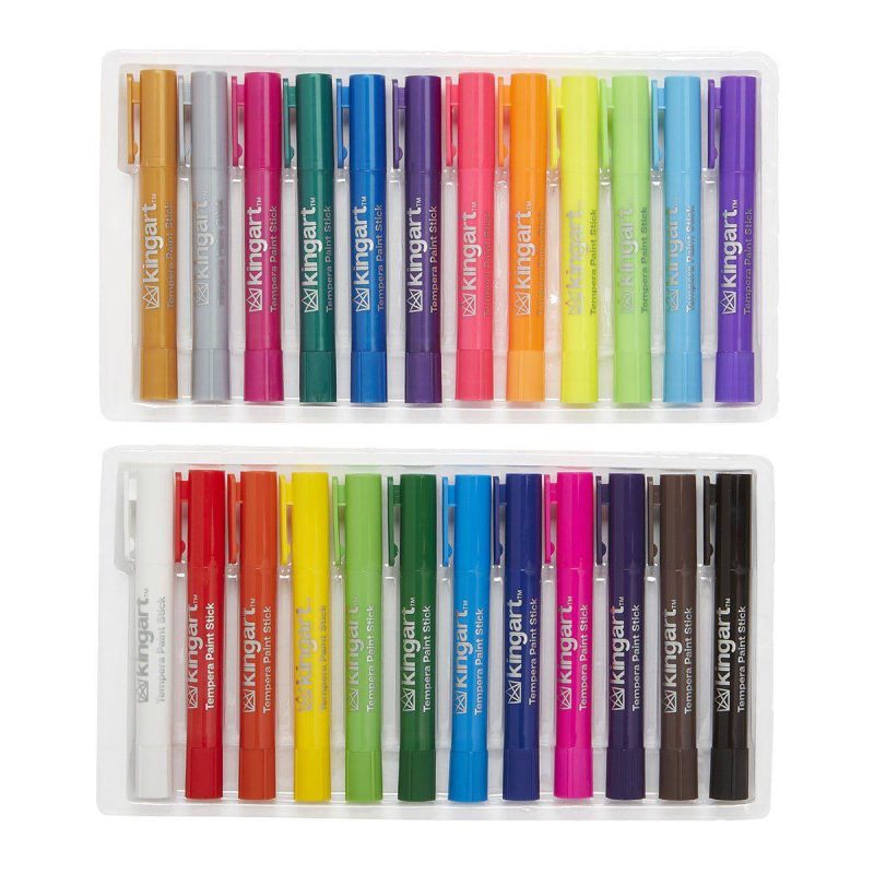 kingart studio kingart tempera paint thin sticks washable rich creamy set of 24 unique colors 29490267029665