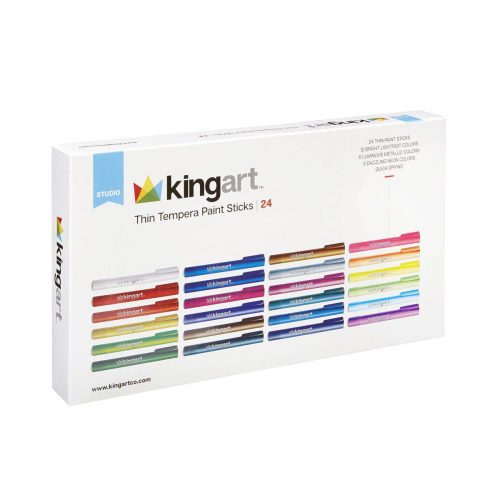 kingart studio kingart tempera paint thin sticks washable rich creamy set of 24 unique colors 29490269716641