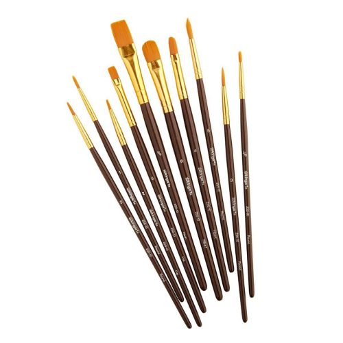 kingart studio kingart value pack all purpose art craft hobby paint brushes set of 10 29561393184929