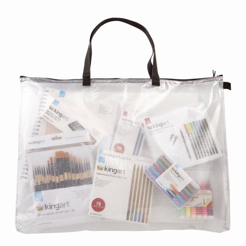 kingart studio kingart vinyl mesh travel bag with zipper handle 19 x 25 29560310104225