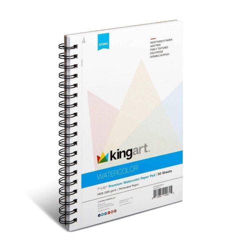 kingart studio kingart watercolor paper 2 pack cold pressed acid free perforated 7 x 10 30 sheets per pad 29489990172833