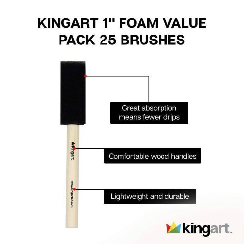 kingart value kingart foam brush value pack size 1 25 brushes 29469943398561