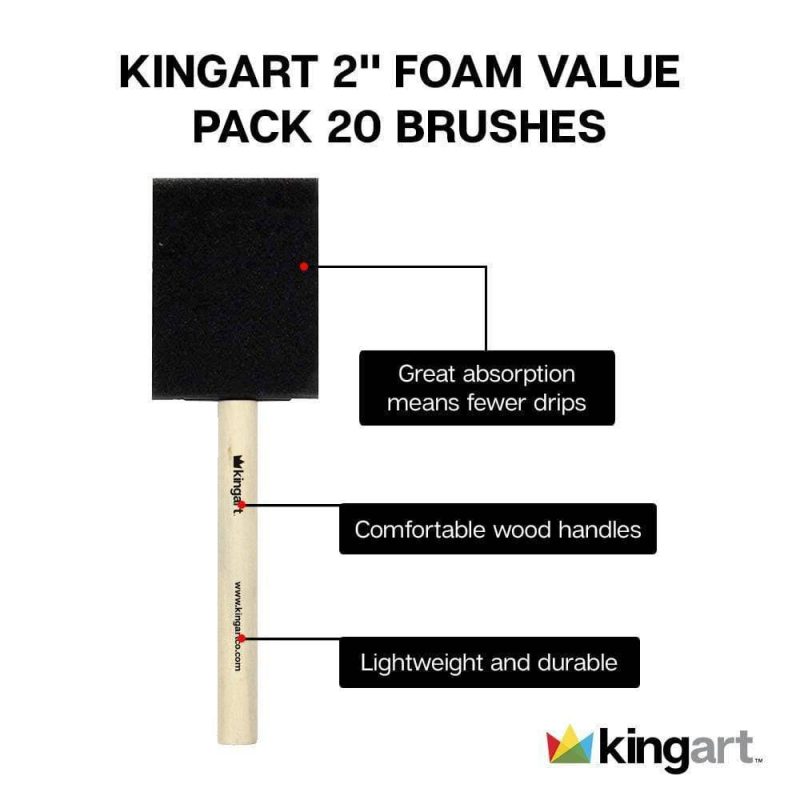 kingart value kingart foam brush value pack size 2 20 brushes 29466540605601