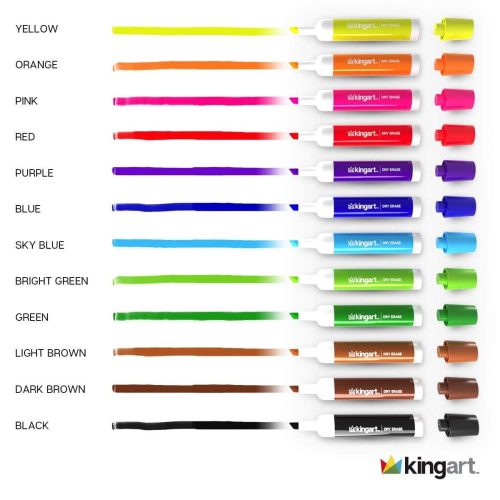 kingart value kingart value pack dry erase markers set of 36 12 colors 3 each 29454741307553