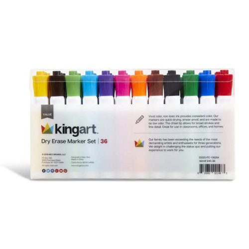 kingart value kingart value pack dry erase markers set of 36 12 colors 3 each 29536455688353