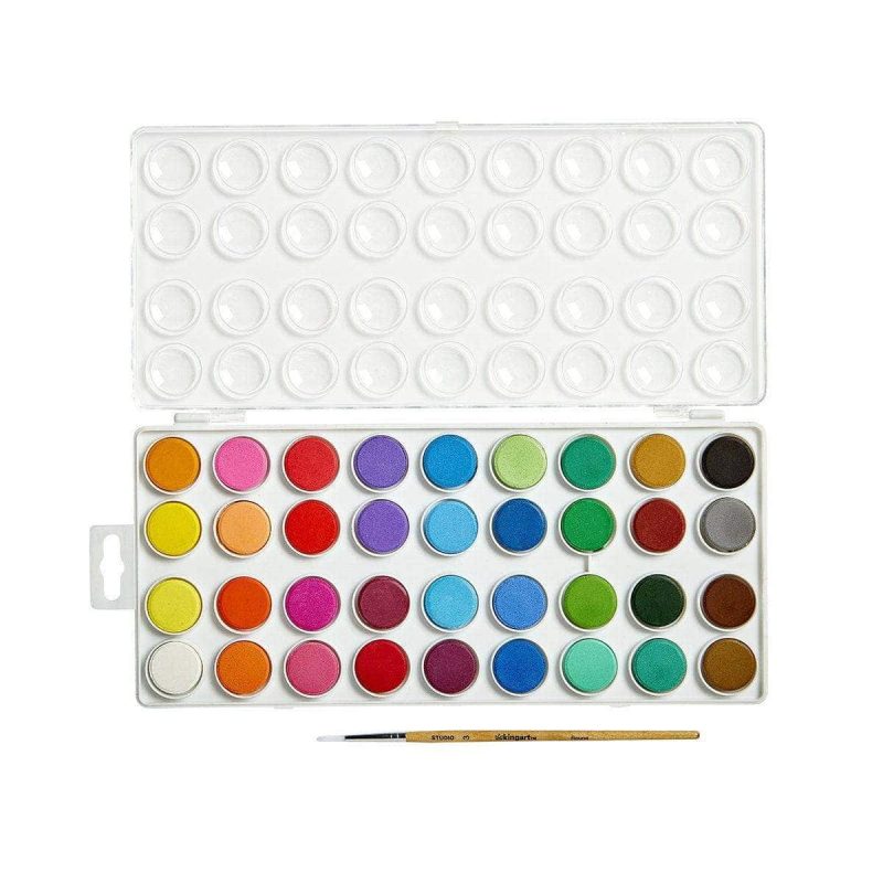 kingart value kingart watercolor pan set 36 unique colors paint brush 29490208997537